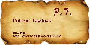 Petres Taddeus névjegykártya