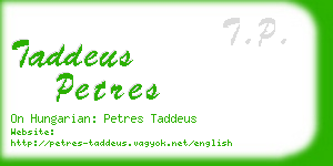 taddeus petres business card